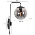 Steinhauer Luminaria de pared BOLLIQUE de 1 llama E14 IP20, negro regulable