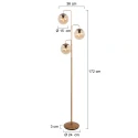 Steinhauer floor lamp BOLLIQUE 3 flames E14 IP20, bronze dimmable