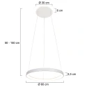 Steinhauer pendant luminaire RINGLEDE 1 flame IP20, white dimmable