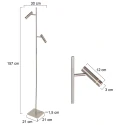 Steinhauer floor lamp VOLARI IP20, dimmable