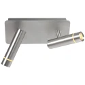 Luminaria de pared VOLARI de 2 llamas IP20, acero regulable