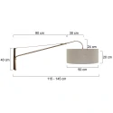 Steinhauer Luminaria de pared ELEGANT CLASSY de 1 llama E27 IP20, color bronce regulable