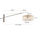 Steinhauer Luminaria de pared BREEZA BEACH 3 de 1 llama E27 IP20, color bronce regulable