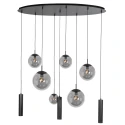 Steinhauer pendant luminaire BOLLIQUE 9 flames E27 + GU10 IP20, black dimmable
