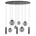 Steinhauer pendant luminaire BOLLIQUE 9 flames E27 + GU10 IP20, black dimmable