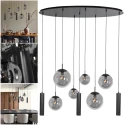 Steinhauer pendant luminaire BOLLIQUE 9 flames E27 + GU10 IP20, black dimmable