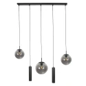 pendant luminaire BOLLIQUE 5 flames E27 + GU10 IP20, black dimmable