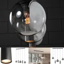 Steinhauer pendant luminaire BOLLIQUE 5 flames E27 + GU10 IP20, black dimmable