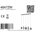 Steinhauer pendant luminaire BOLLIQUE 5 flames E27 + GU10 IP20, black dimmable