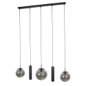 Steinhauer pendant luminaire BOLLIQUE 5 flames E27 + GU10 IP20, black dimmable