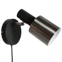 anne light & home Luminaria de pared FJORGARD de 1 llama E27 IP20, negro regulable