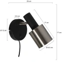 anne light & home Luminaria de pared FJORGARD de 1 llama E27 IP20, negro regulable