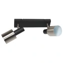 anne light & home Luminaria de techo FJORGARD de 2 llamas E27 IP20, negro regulable