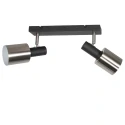 anne light & home Luminaria de techo FJORGARD de 2 llamas E27 IP20, negro regulable