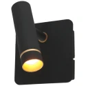 Mexlite Luminaria de pared LUMO de 1 llama IP20, negro regulable