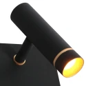 Mexlite Luminaria de pared LUMO de 1 llama IP20, negro regulable