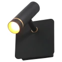 Mexlite Luminaria de pared LUMO de 1 llama IP20, negro regulable