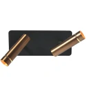 Luminaria de pared LUMO de 2 llamas IP20, color bronce regulable
