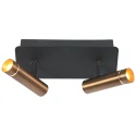Mexlite Luminaria de pared LUMO de 2 llamas IP20, color bronce regulable