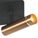 Mexlite Luminaria de pared LUMO de 2 llamas IP20, color bronce regulable