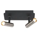 Luminaria de pared LUMO de 2 llamas IP20, acero regulable