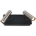 Mexlite Luminaria de pared LUMO de 2 llamas IP20, acero regulable