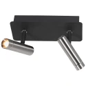 Mexlite Luminaria de pared LUMO de 2 llamas IP20, acero regulable
