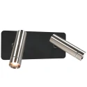 Mexlite Luminaria de pared LUMO de 2 llamas IP20, acero regulable