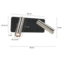 Mexlite Luminaria de pared LUMO de 2 llamas IP20, acero regulable