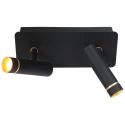 Mexlite Luminaria de pared LUMO de 2 llamas IP20, negro regulable