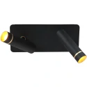 Mexlite Luminaria de pared LUMO de 2 llamas IP20, negro regulable