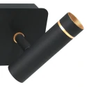 Mexlite Luminaria de pared LUMO de 2 llamas IP20, negro regulable