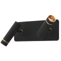 Mexlite Luminaria de pared LUMO de 2 llamas IP20, negro regulable