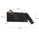 Mexlite Luminaria de pared LUMO de 2 llamas IP20, negro regulable