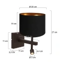 Steinhauer wall luminaire STANG 2 flames E27 IP20, cocoa dimmable