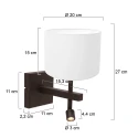 Steinhauer Luminaria de pared STANG E14 IP20, regulable