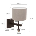 Steinhauer Luminaria de pared STANG E27 IP20, regulable