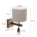 Steinhauer wall luminaire STANG E27 IP20, dimmable