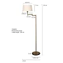 Mexlite Luminaria de pedestal BELLA de 1 llama E27 IP20, color bronce, blanco regulable