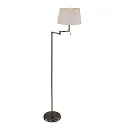 Mexlite Luminaria de pedestal BELLA con pantalla, con brazo articulado, con cadena de interruptor de tiro, cónico E27 IP20
