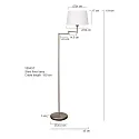 Mexlite Luminaria de pedestal BELLA con pantalla, con brazo articulado, con cadena de interruptor de tiro, cónico E27 IP20