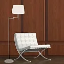 Mexlite Luminaria de pedestal BELLA con pantalla, con brazo articulado, con cadena de interruptor de tiro, cónico E27 IP20