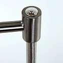 Mexlite Luminaria de pedestal KARL con brazo articulado, ajustable, con regulador táctil IP20, acero cepillado regulable