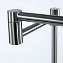 Mexlite Luminaria de pedestal KARL con brazo articulado, ajustable, con regulador táctil IP20, acero cepillado regulable