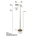 Mexlite Luminaria de pedestal KARL con brazo articulado, ajustable, con regulador táctil IP20, acero cepillado regulable