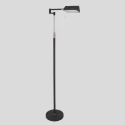 Mexlite Luminaria de pedestal KARL con brazo articulado, ajustable, con regulador táctil IP20, negro mate regulable