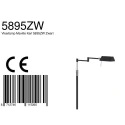 Mexlite Luminaria de pedestal KARL con brazo articulado, ajustable, con regulador táctil IP20, negro mate regulable