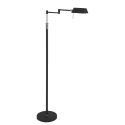Mexlite Luminaria de pedestal KARL con brazo articulado, ajustable, con regulador táctil IP20, negro mate regulable