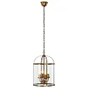 Luminaria colgante PIMPERNEL de 4 llamas E14 IP20, color bronce, transparente regulable