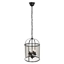 Luminaria colgante PIMPERNEL de 4 llamas E14 IP20, negro regulable